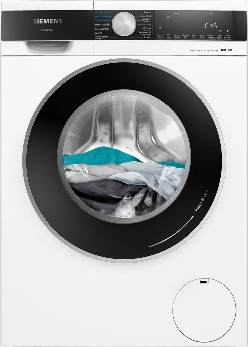 Siemens iQ500 WN54G205NL Wasdroogcombinatie - 10,5/6 kg - 1400 rpm - Wit