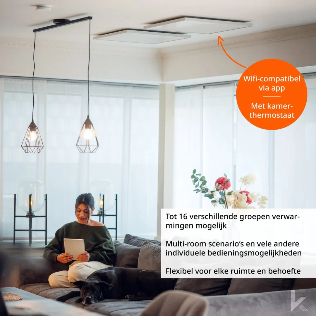 Könighaus M-Serie Smart Infrarood Verwarmingspaneel 600W - Plafond - Wit