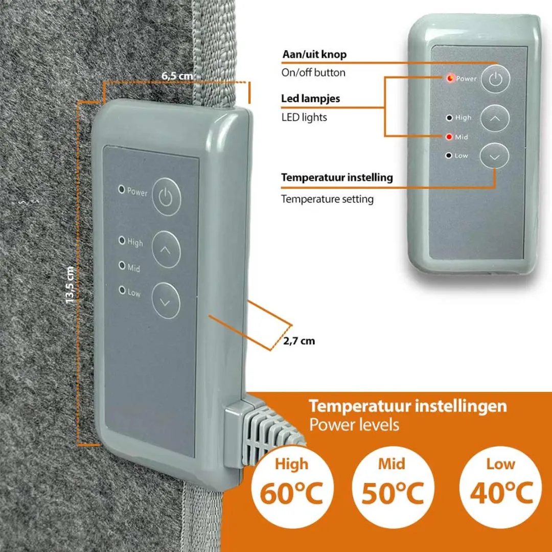 Shark Vouwbaar Infrarood Paneel 175W - 3 Warmtestanden - Grijs