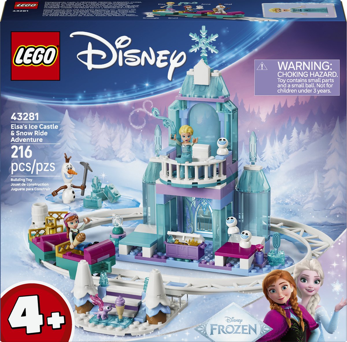 LEGO Disney Frozen - Elsa's IJskasteel en Sneeuwrit Bouwbaar Kasteel Speelgoed voor Kinderen - 43281