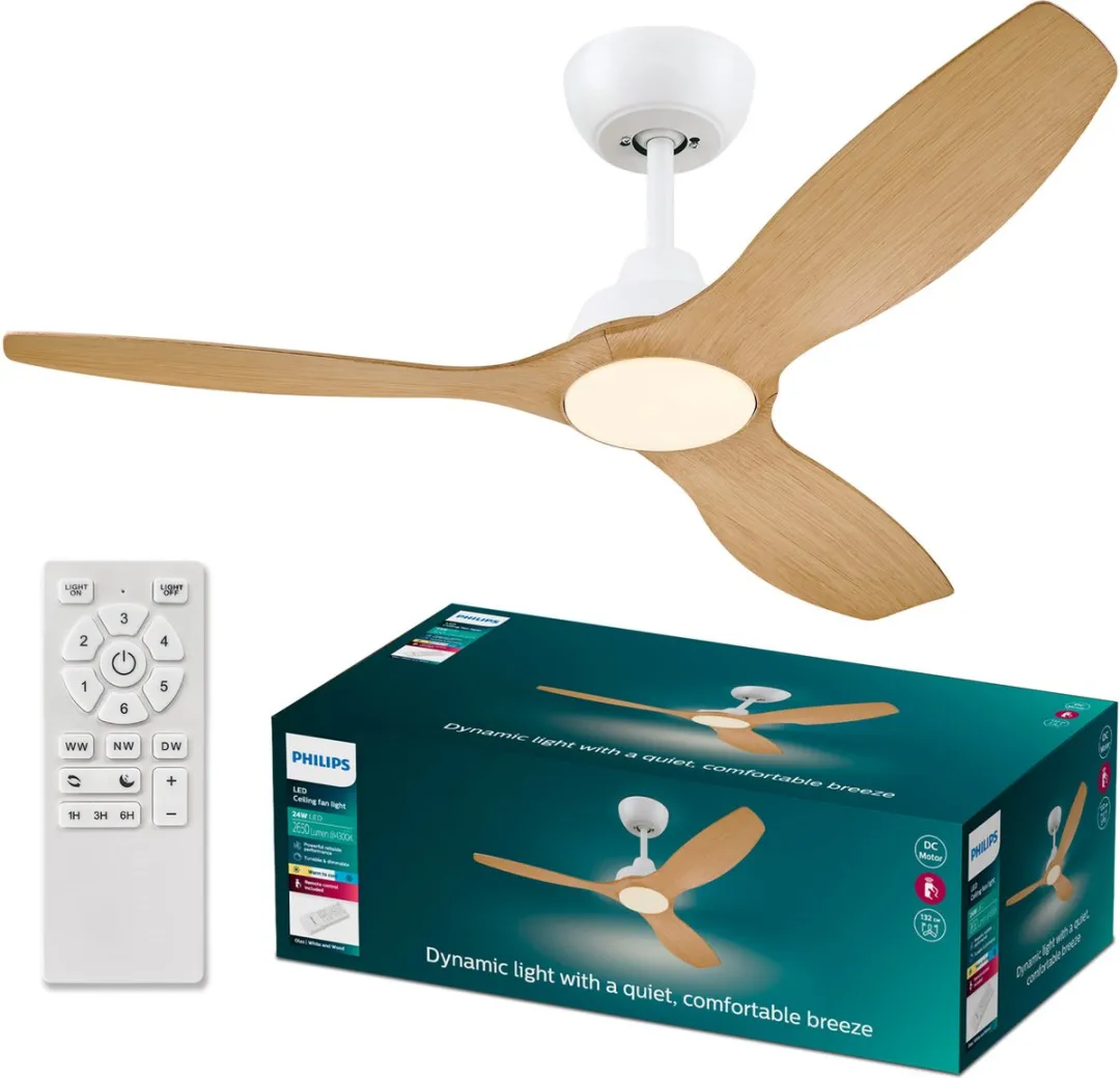Philips Olas Ventilator LED Plafondlamp 24W