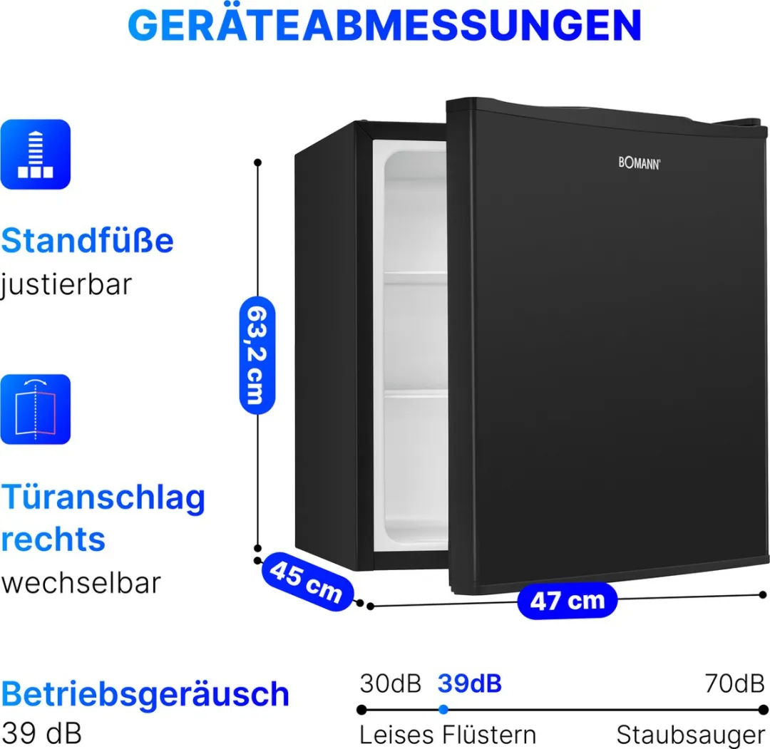 Bomann KB 7347 Mini Koelkast 58L - Zwart