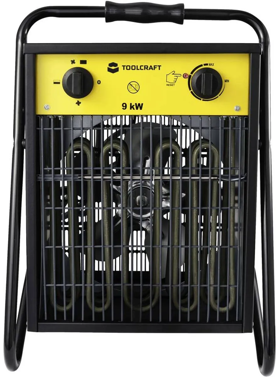 TOOLCRAFT TO-8578338 Bouwkachel 9000W - Zwart/geel