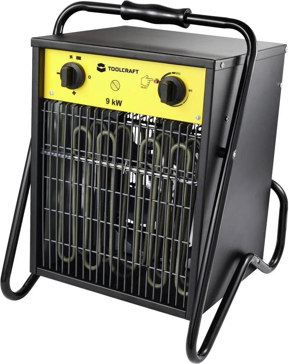 TOOLCRAFT TO-8578338 Bouwkachel 9000W - Zwart/geel