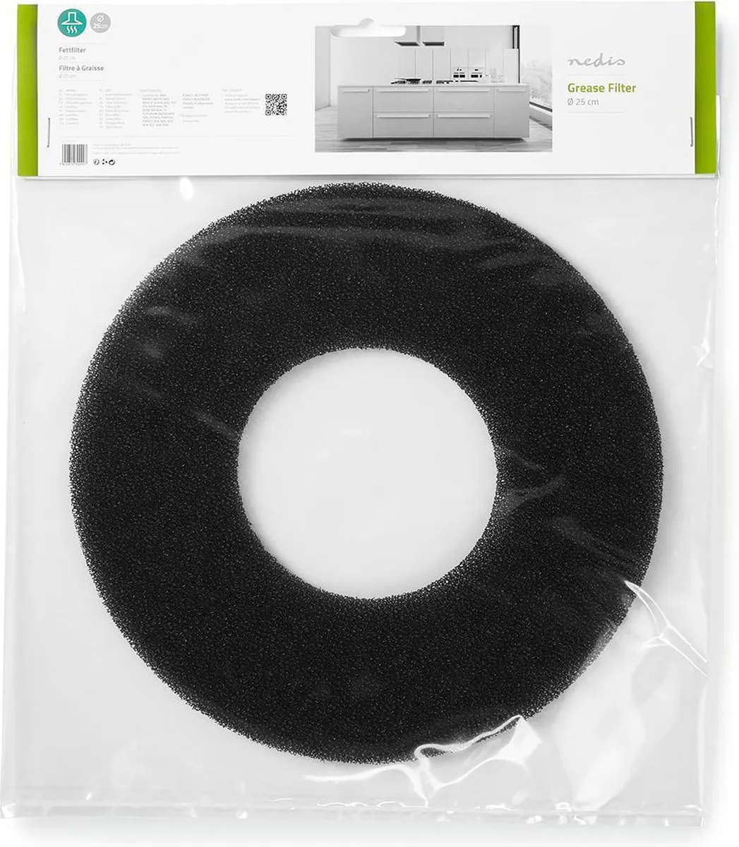 Nedis Vetfilter CHFI116CA25 - 25x25cm Zwart