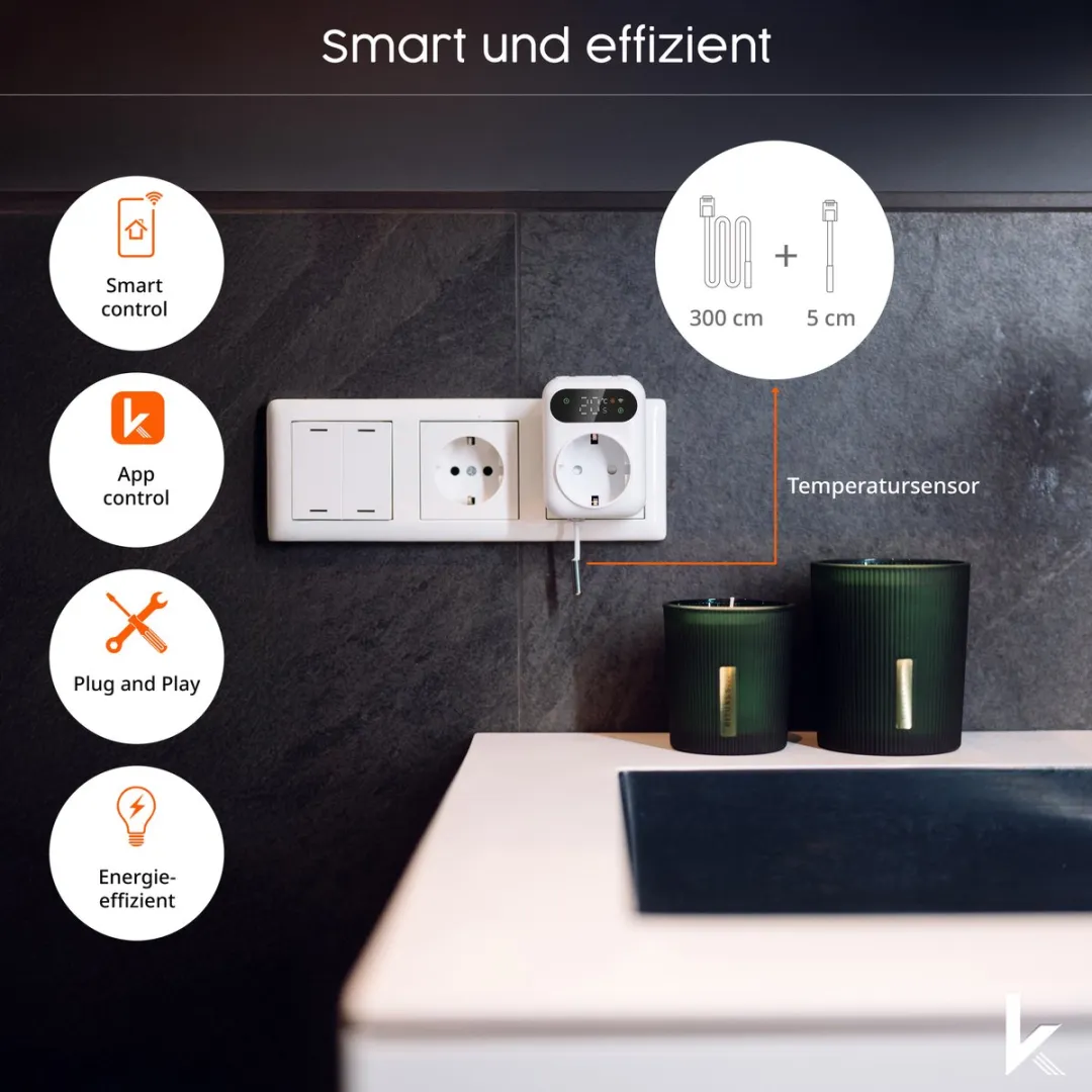 Könighaus Infrarood Verwarmingspaneel 450W - Wit - Smart WLAN-thermostaat