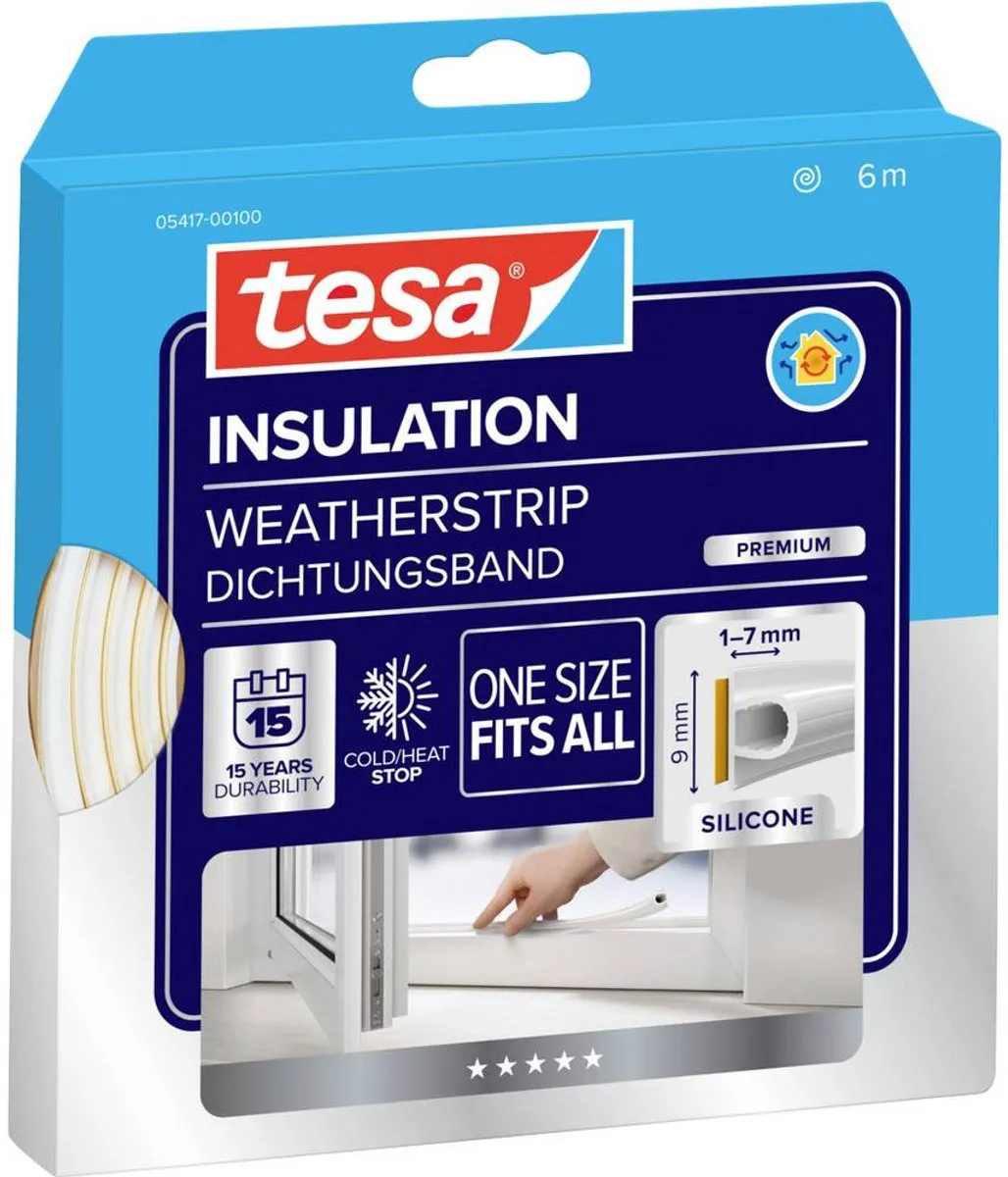 Tesa Tesamoll Premium Flexible Silicone Pakkingen 6m - Wit