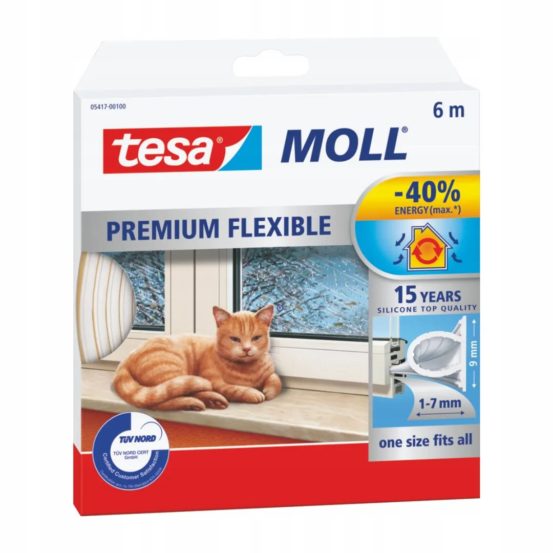 Tesa Tesamoll Premium Flexible Silicone Pakkingen 6m - Wit
