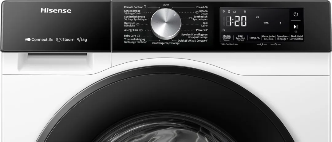 Hisense WD3S9043BW3 Was-Droogcombinatie 9/6kg - 1400 toeren - Wit