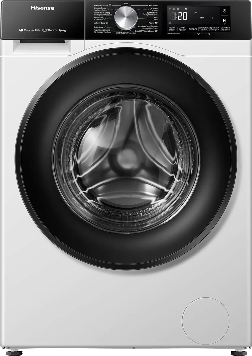 Hisense WD3S9043BW3 Was-Droogcombinatie 9/6kg - 1400 toeren - Wit