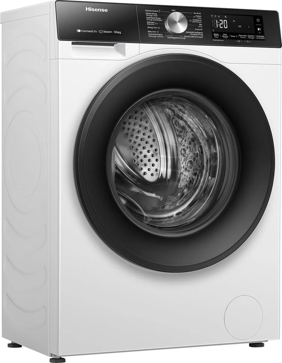 Hisense WD3S9043BW3 Was-Droogcombinatie 9/6kg - 1400 toeren - Wit