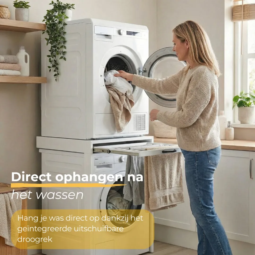 Morelia M1090 Tussenstuk Wasmachine/Droger - Met Droogrek - 2 Stuks