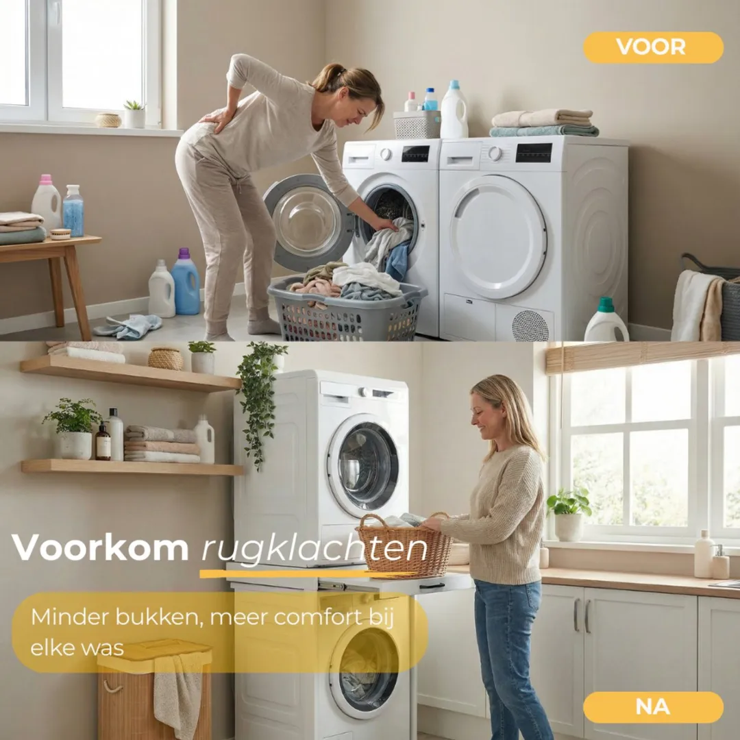 Morelia M1090 Tussenstuk Wasmachine/Droger - Met Droogrek - 2 Stuks - afbeelding 6 van 6