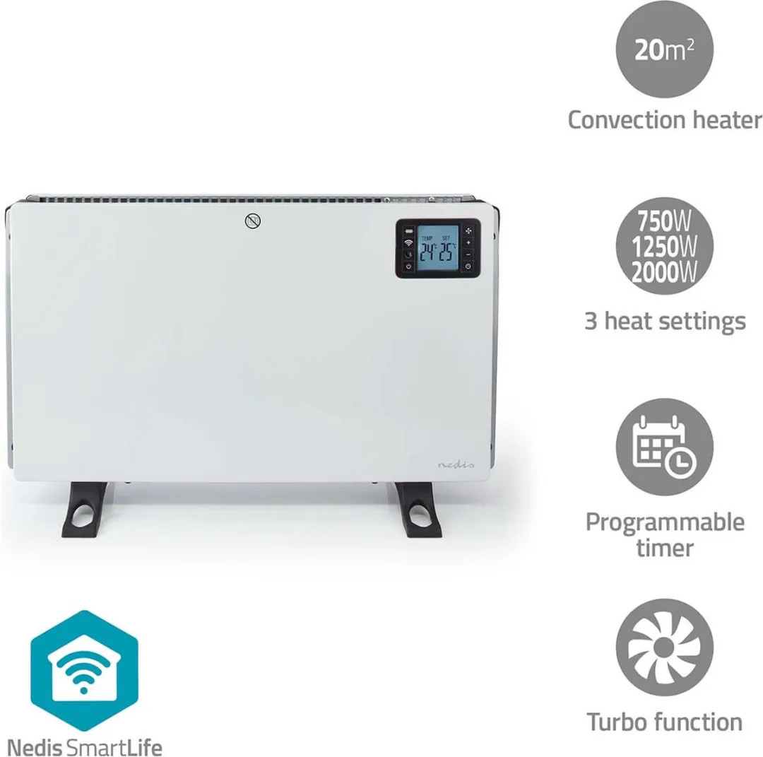 Nedis SmartLife HTCO50WTW Convectorkachel 2000W - Wit