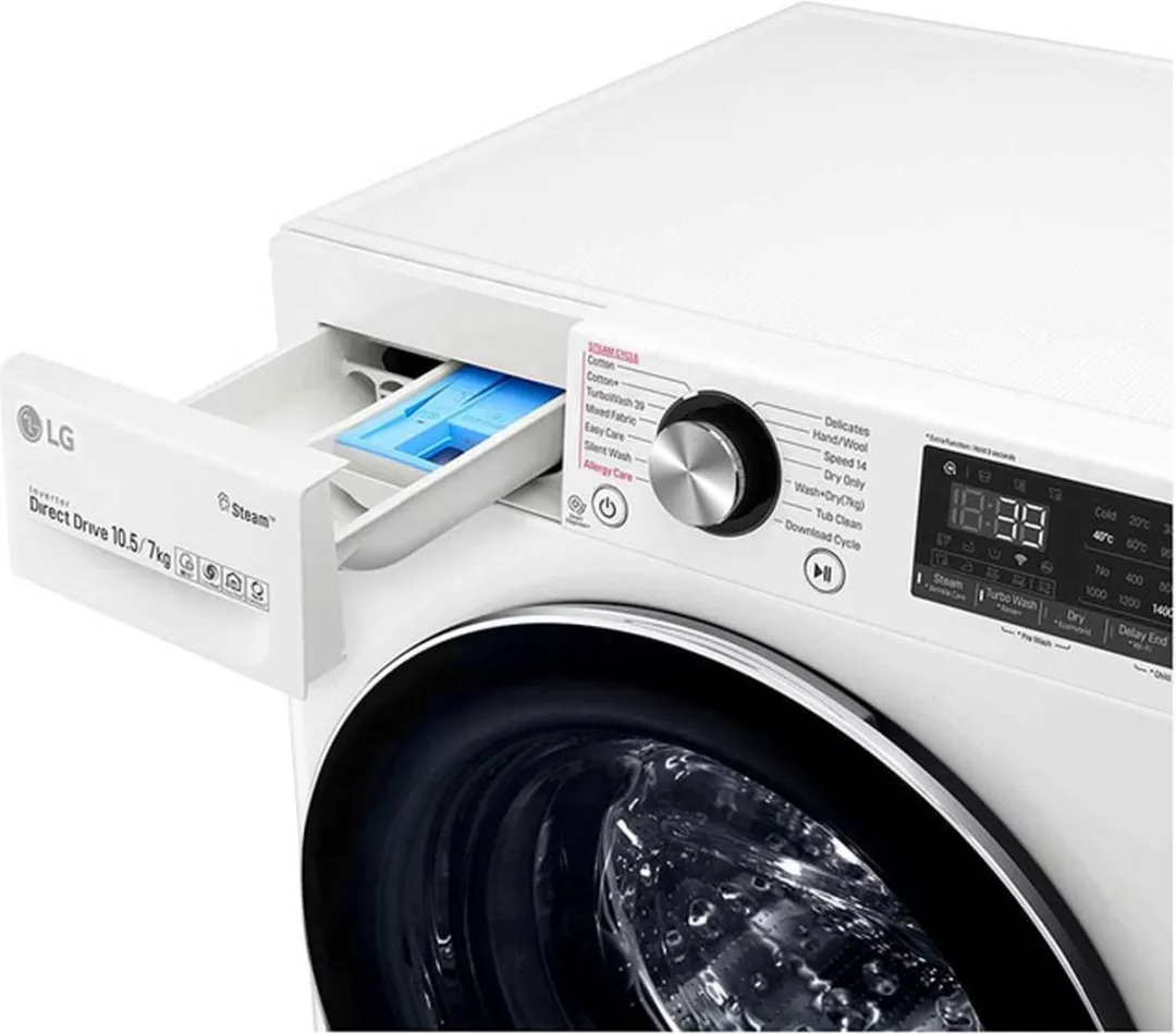 LG F4DV910H2E Wasdrogercombinatie 10,5/7kg - Wit - afbeelding 6 van 6