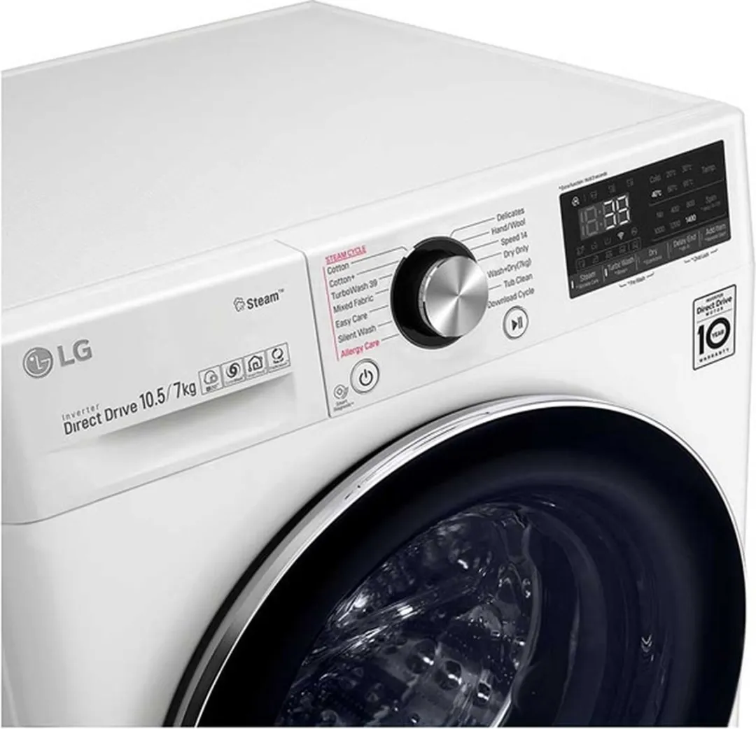 LG F4DV910H2E Wasdrogercombinatie 10,5/7kg - Wit