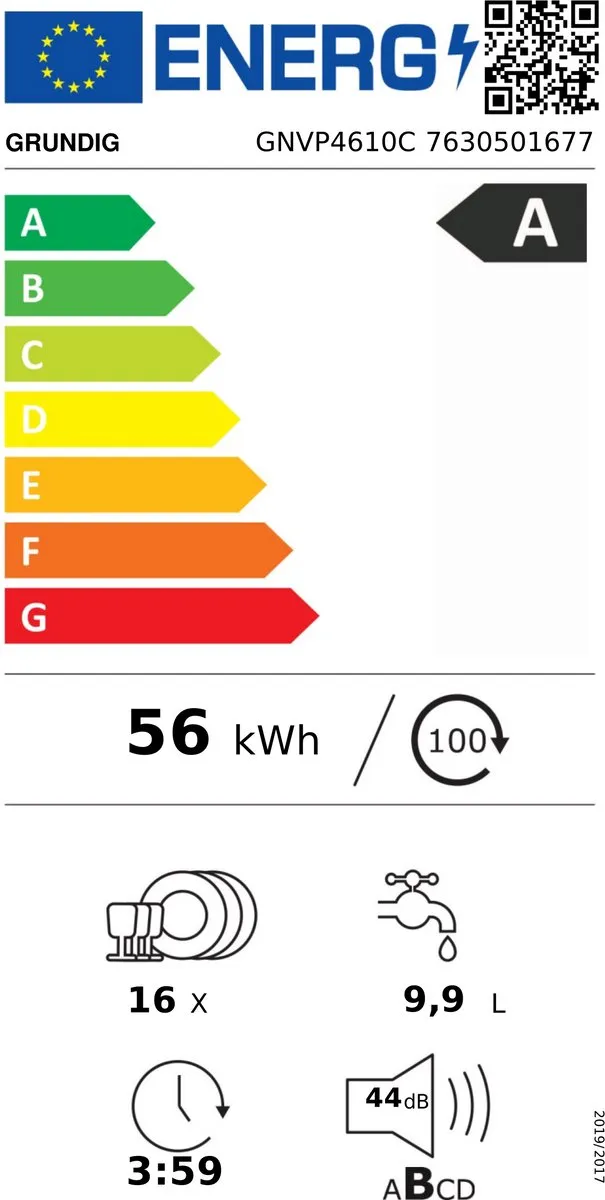 Grundig GNVP4610C Inbouw Vaatwasser 16 Couverts