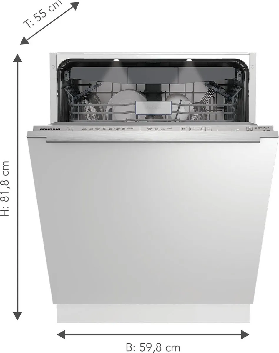 Grundig GNVP4610C Inbouw Vaatwasser 16 Couverts