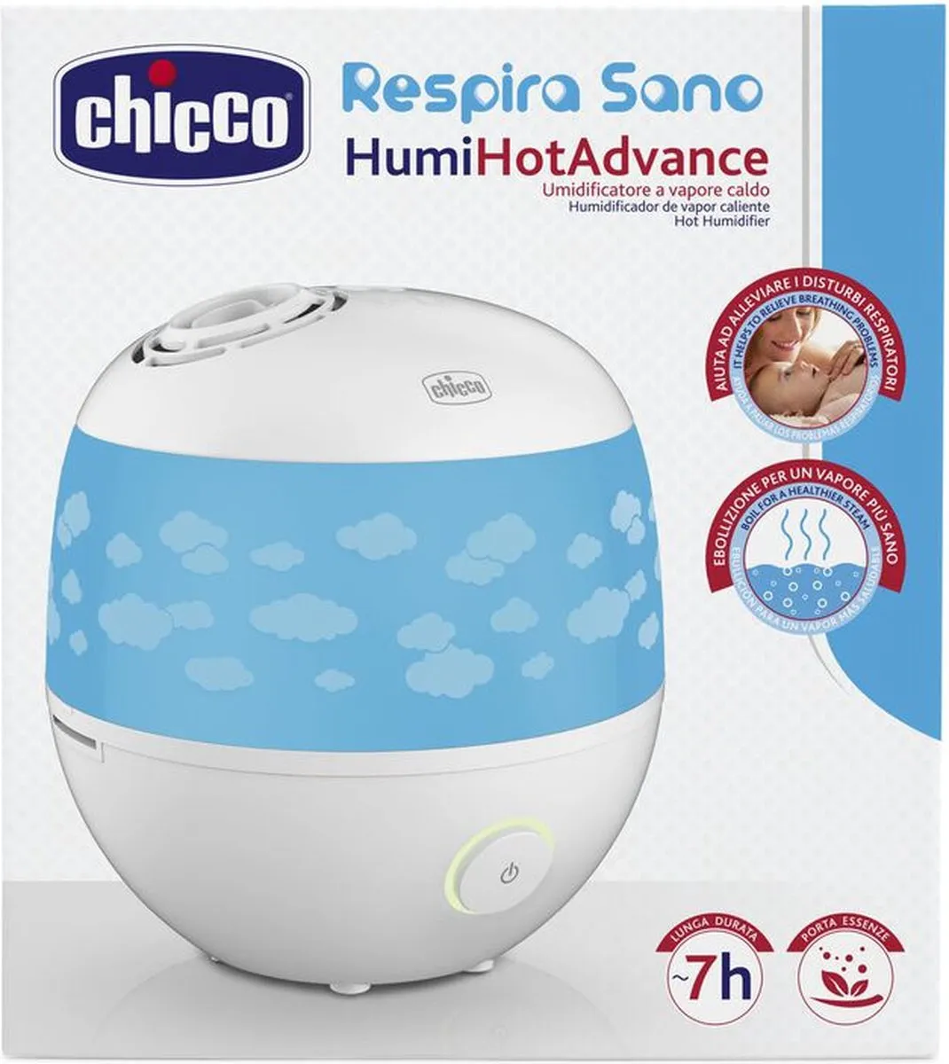 Chicco Humi Hot Advance Luchtbevochtiger - 300W - 2,5L - Blauw/Wit - afbeelding 3 van 5