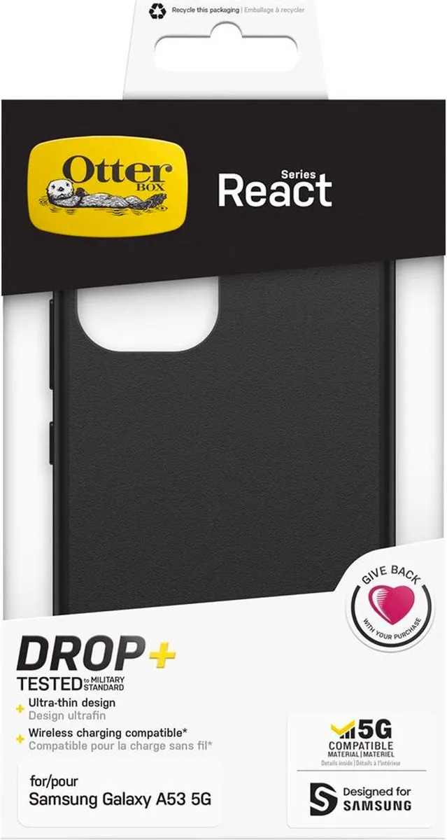 OtterBox React 77-87845 Hoesje - Samsung Galaxy A53 5G - Zwart - afbeelding 6 van 6