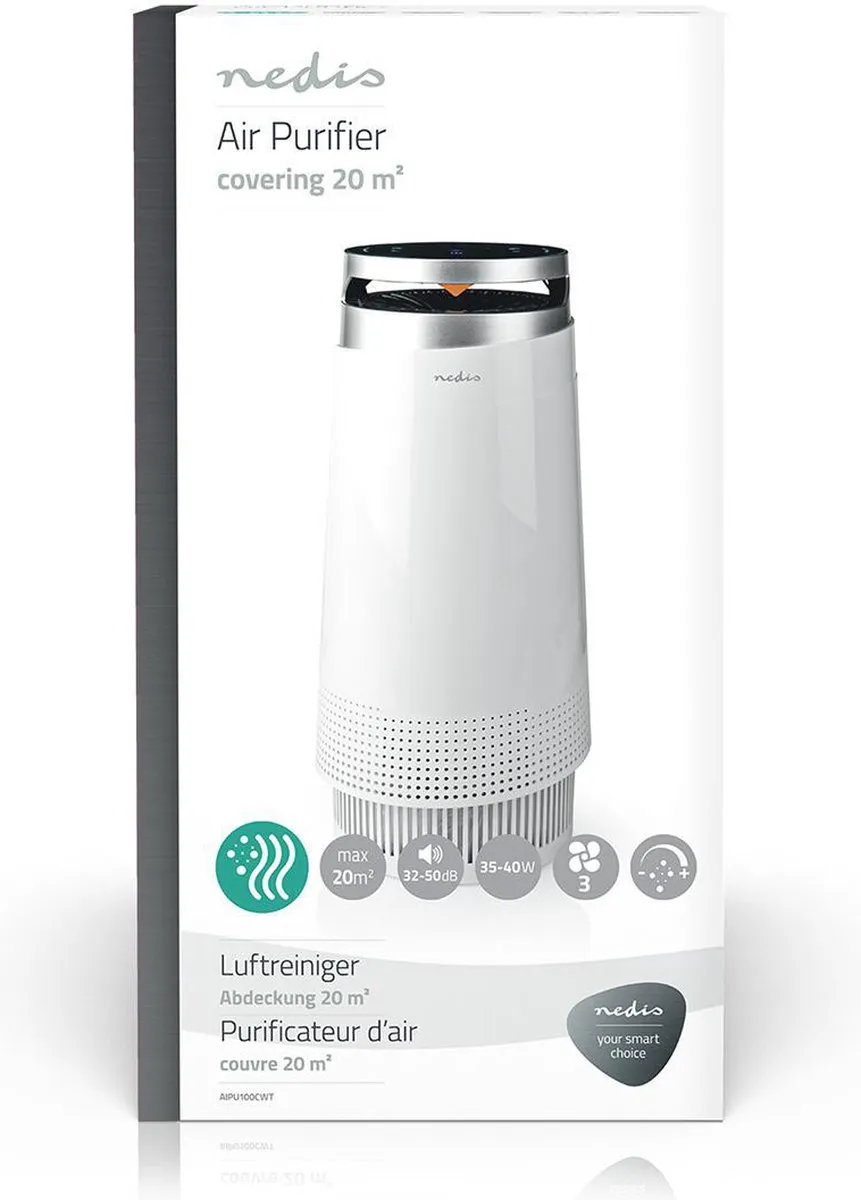 Nedis AIPU100CWT Luchtreiniger 130m³/h - Wit