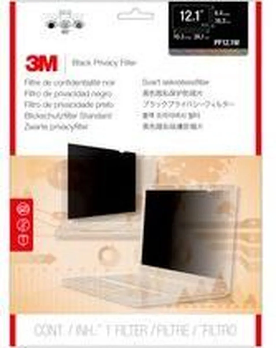 3M Privacy Filter PF121W1B - Monitor 12.1" - Zwart - afbeelding 4 van 6