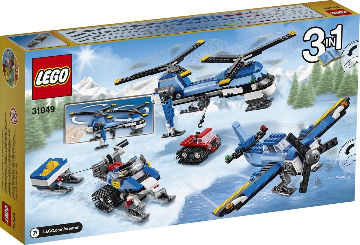 LEGO Creator Dubbel-rotor Helikopter 31049 - 326 Stukken - Geel
