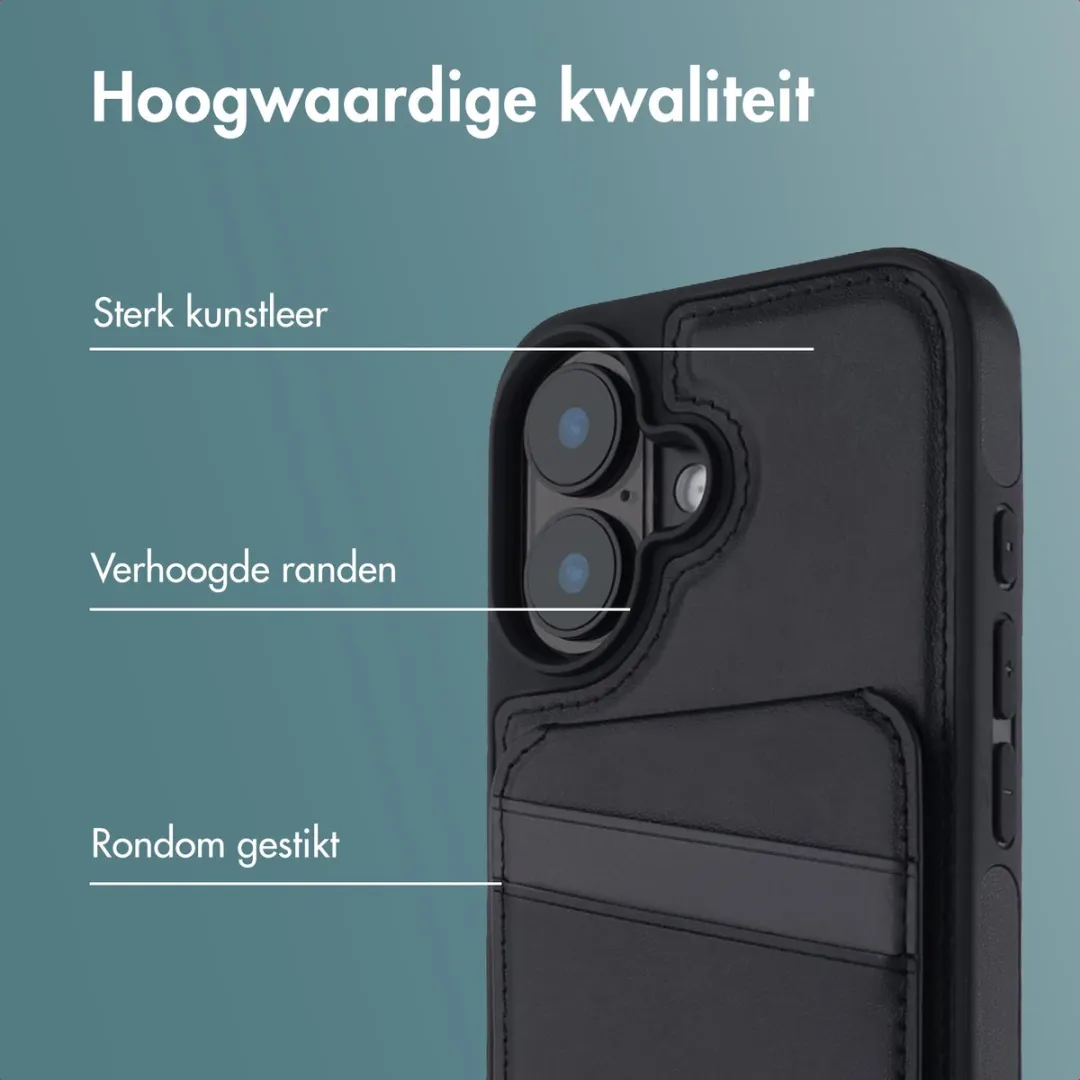 Imoshion Hoesje iPhone 16 - Backcover met kaarthouder - Zwart