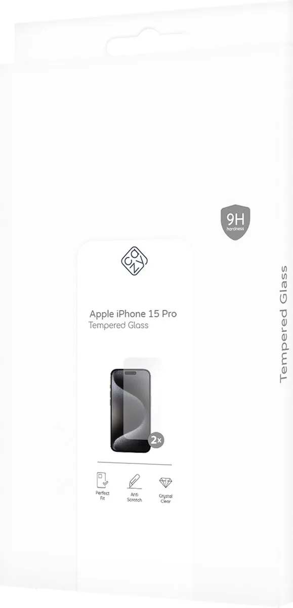 Just in Case Cazy iPhone 15 Pro Schermbeschermer - 2 Stuks