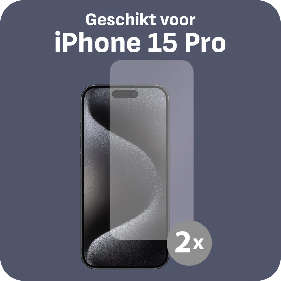 Just in Case Cazy iPhone 15 Pro Schermbeschermer - 2 Stuks