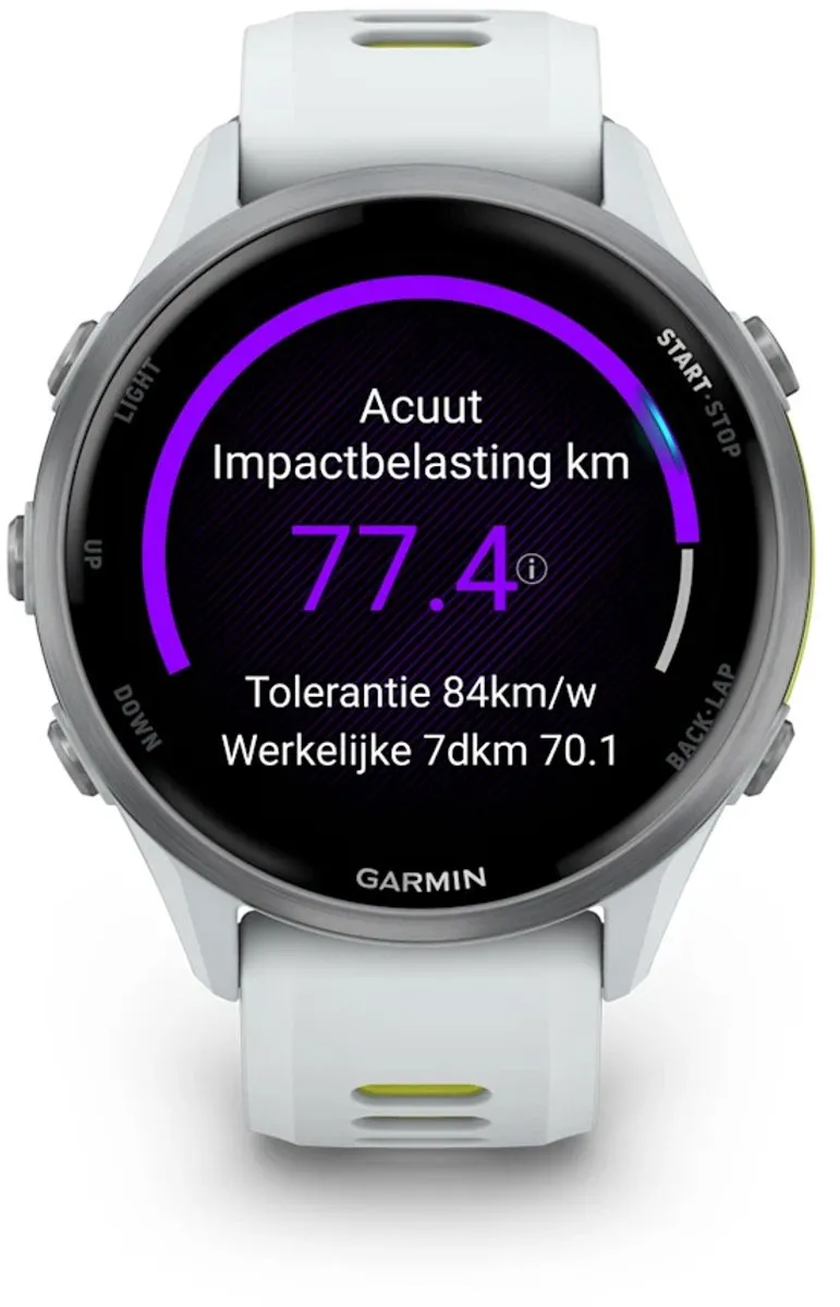 Garmin Forerunner 970 GPS - 47mm - Wit/Geel - afbeelding 2 van 5