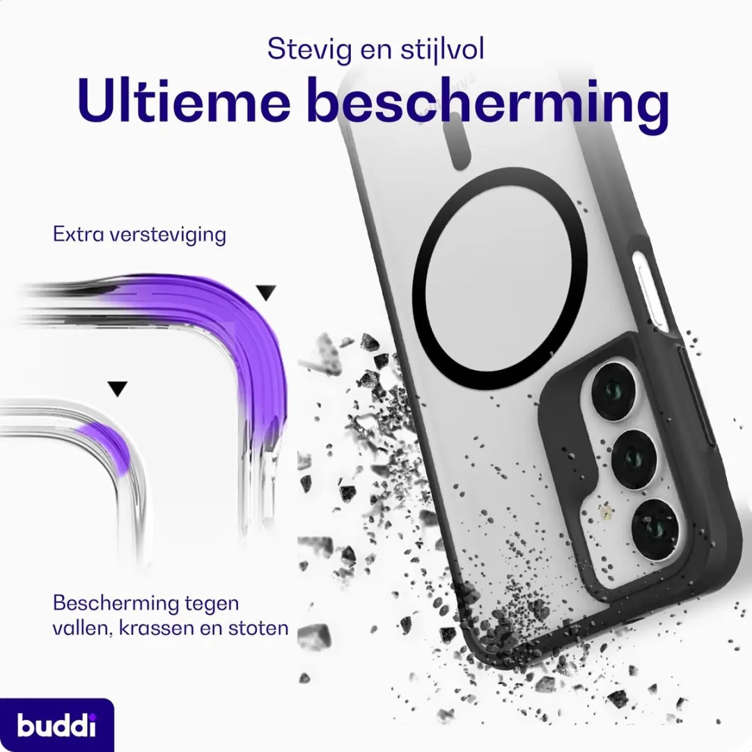 Buddi Hybrid Hoesje Samsung Galaxy A17 - MagSafe - Matte Zwart