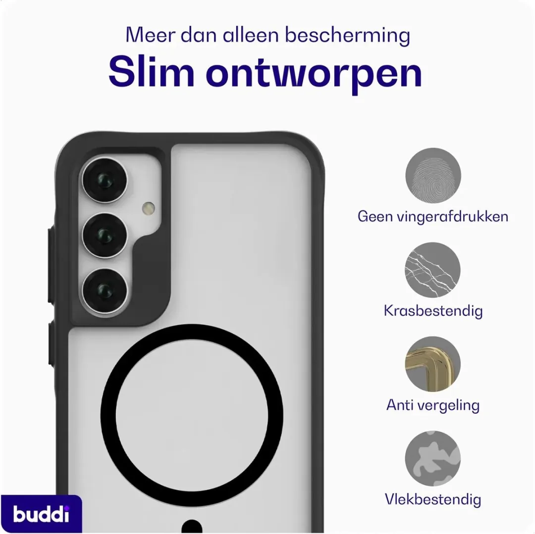 Buddi Hybrid Hoesje Samsung Galaxy A17 - MagSafe - Matte Zwart