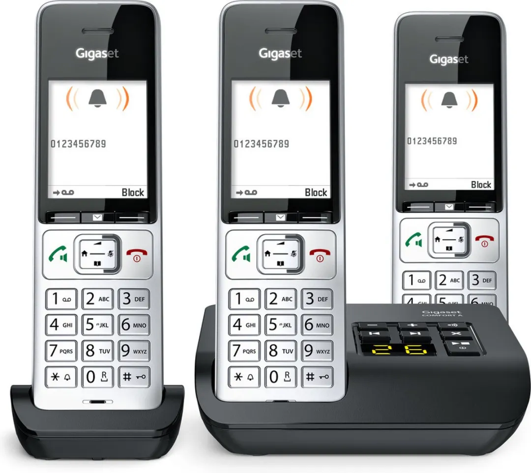 Gigaset COMFORT 500A Trio DECT Telefoon - 3 Handsets - Zwart/Zilver