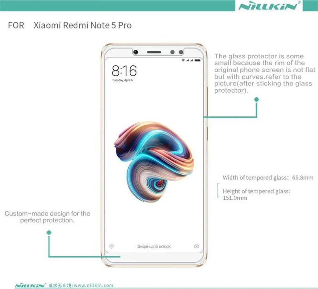 Nillkin DisplayFolio Tempered Glass 9H - Xiaomi Redmi Note 5 Pro - afbeelding 3 van 6