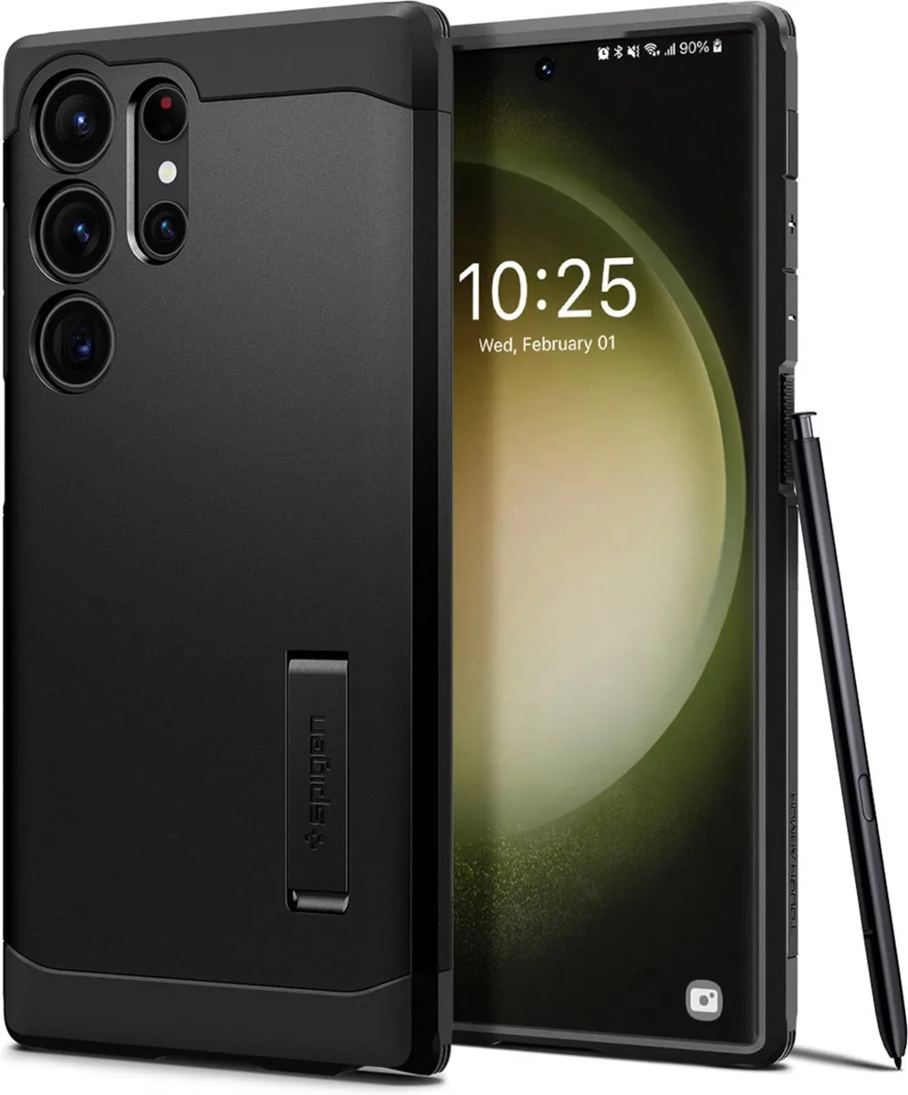 Spigen Tough Armor ACS05623 Hoesje - Samsung Galaxy S23 Ultra - Zwart