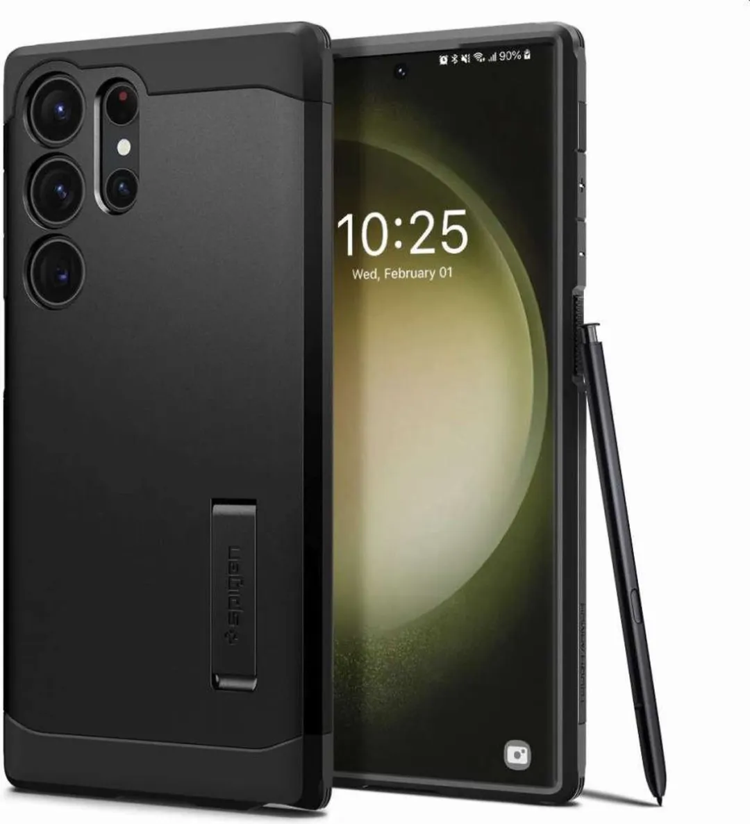 Spigen Tough Armor ACS05623 Hoesje - Samsung Galaxy S23 Ultra - Zwart
