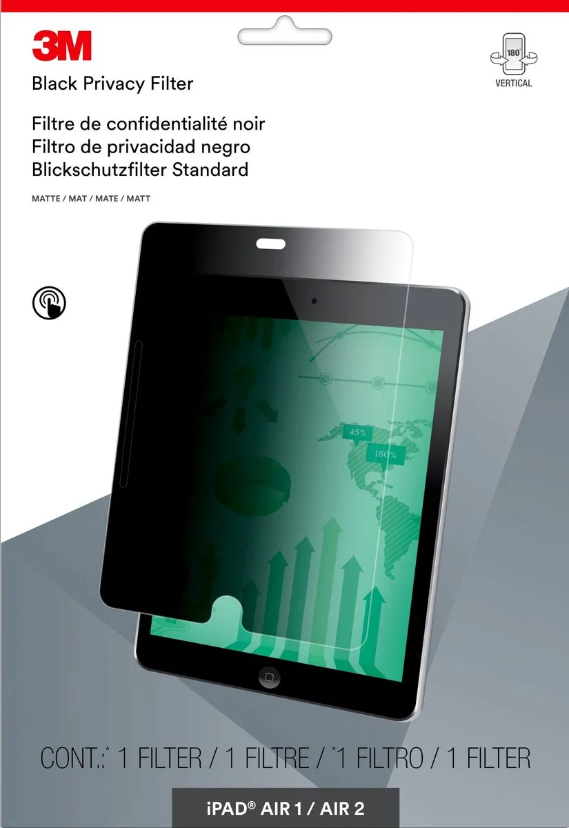 3M Privacyfilter iPad Air/Pro 9.7/12.9 365752 - Zwart