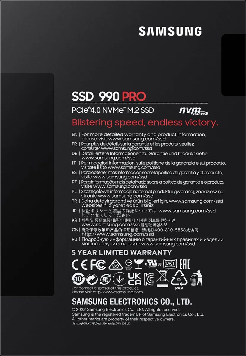 Samsung 990 PRO MZ-V9P1T0BW SSD 1TB