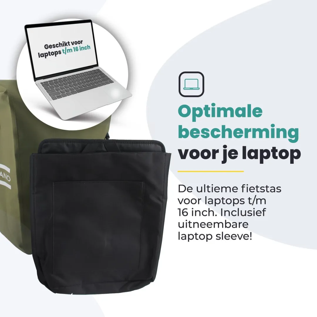 Voltano Luxe E-bike Fietstas 28L Mos Groen - Waterdicht