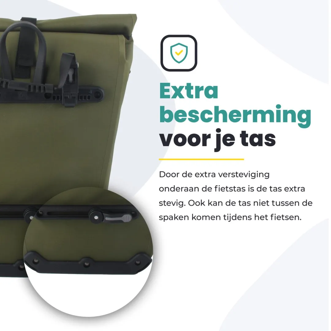 Voltano Luxe E-bike Fietstas 28L Mos Groen - Waterdicht