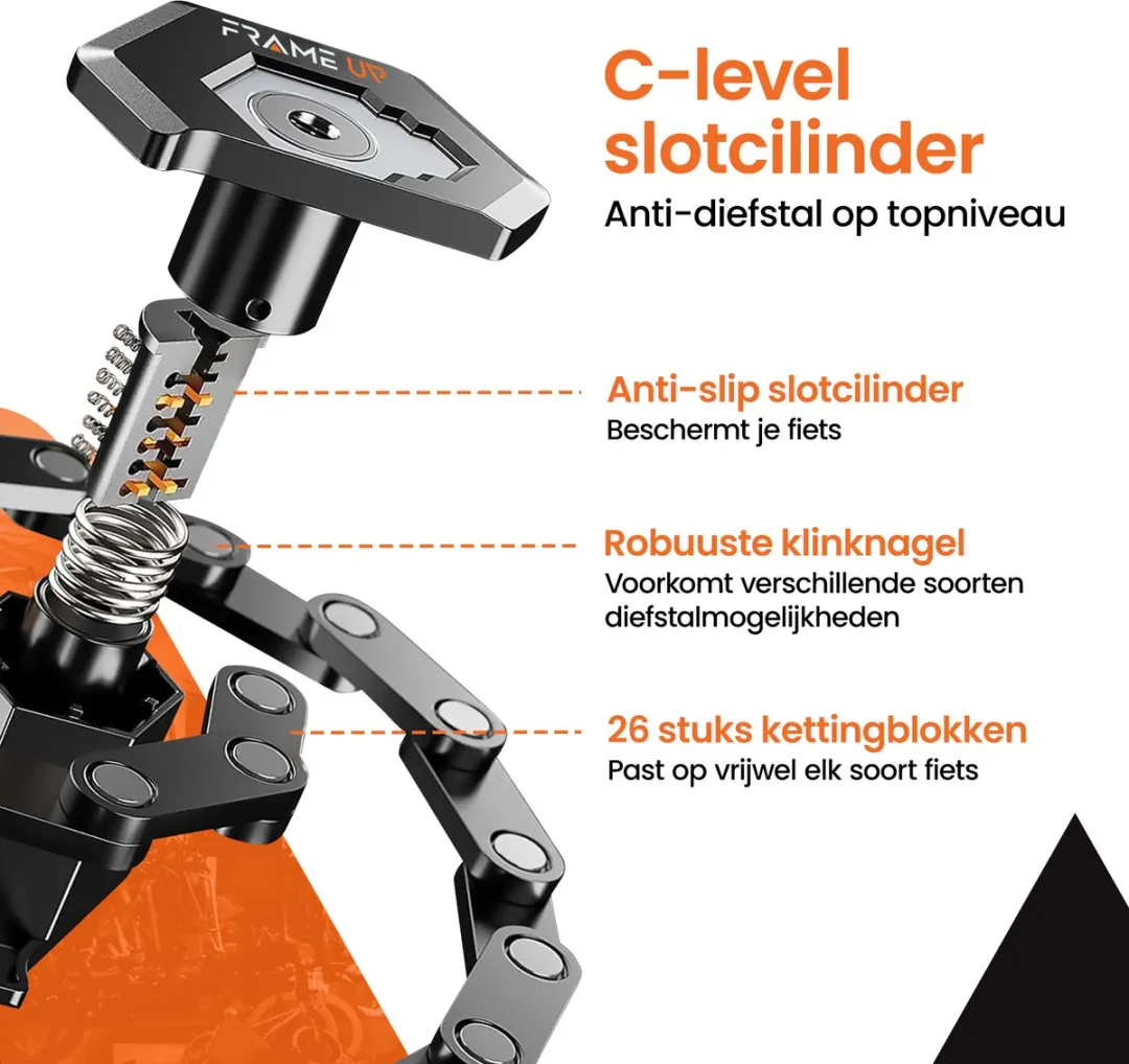 Frame Up vouwslot - fiets slot voor e-bikes & fatbikes - 95cm