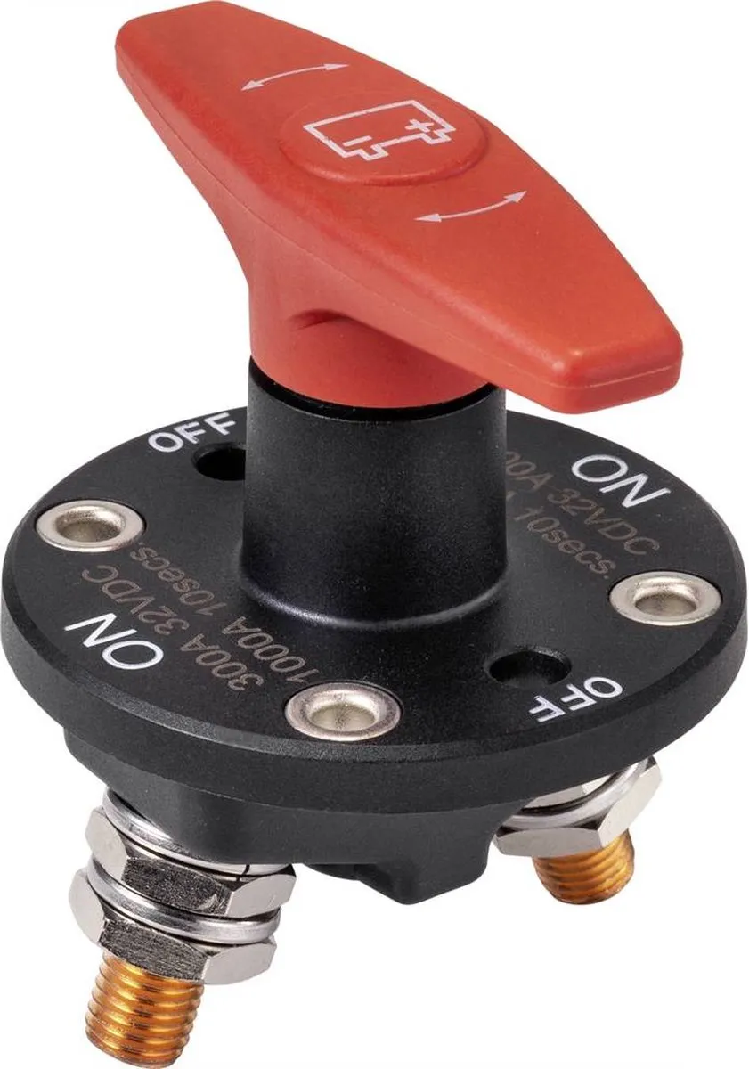 Tru Components TC-9075596 Accuschakelaar 32V DC 300A - IP67 - Rood/Zwart