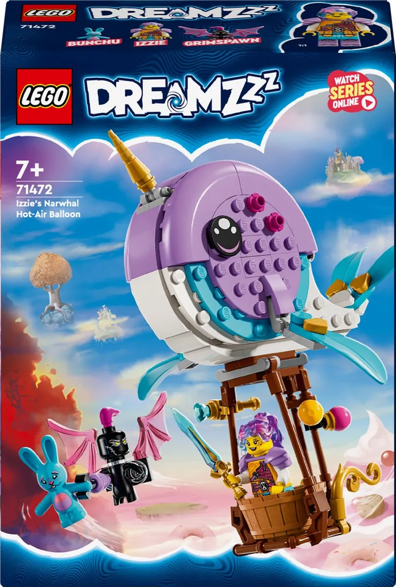 LEGO DreamZzz Izzie's Narwal-Luchtballon 71472 - 156 Stukken
