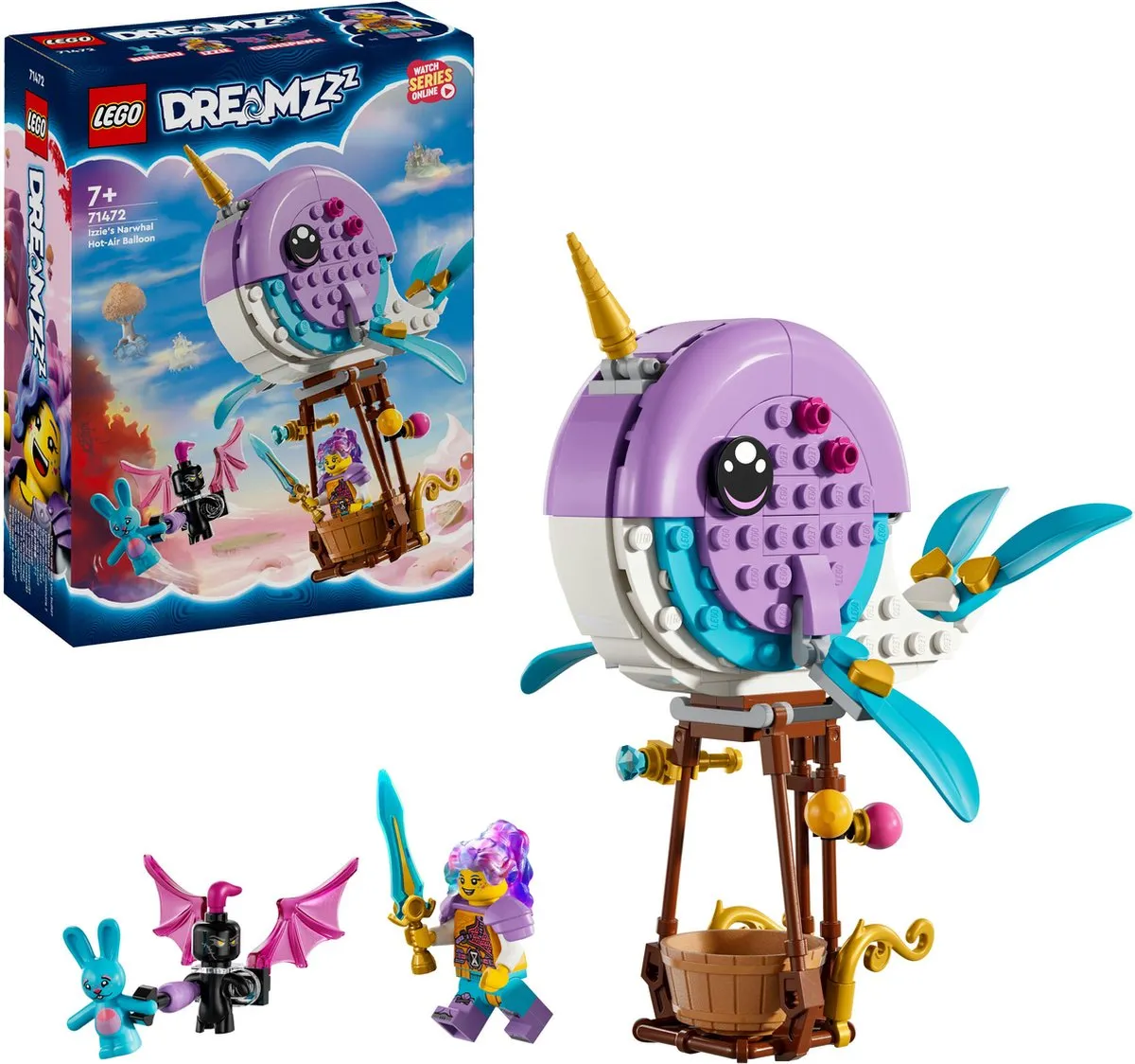 LEGO DreamZzz Izzie's Narwal-Luchtballon 71472 - 156 Stukken