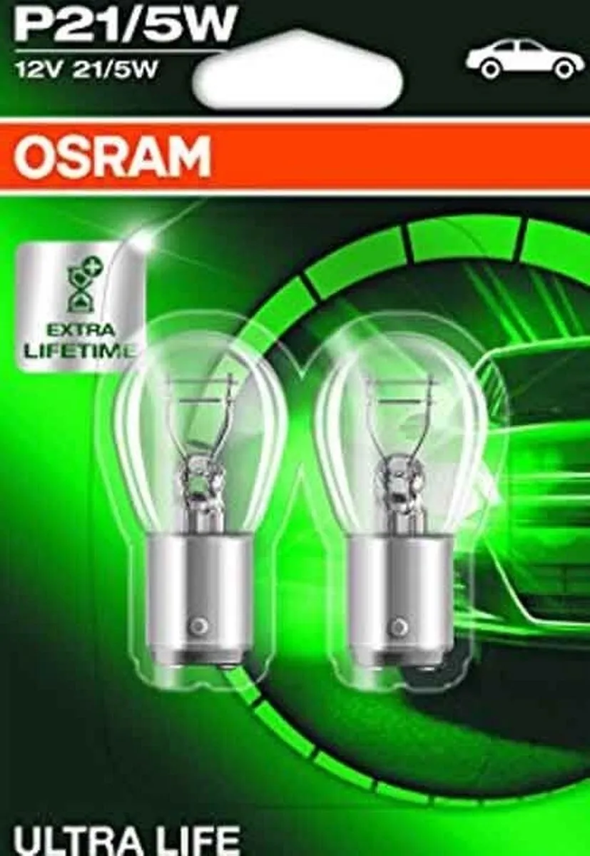 Osram Ultra Life Halogeenlampen BAY15D 12V/21-5W - 2 Stuks