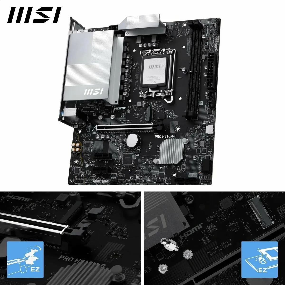 MSI PRO H810M-B Moederbord - Socket 1851 - Micro-ATX
