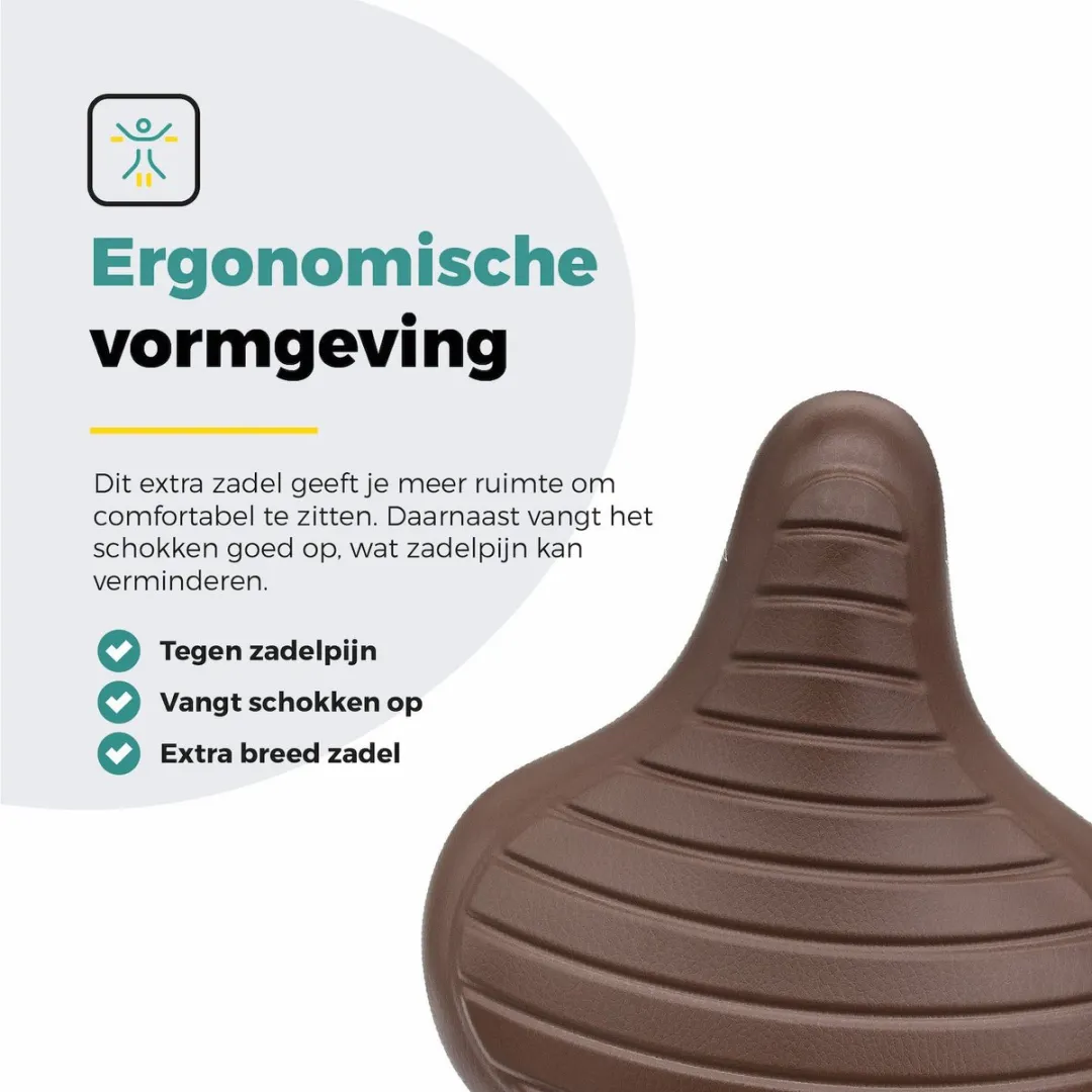 Voltano Drifter Wave 2.0 Fietszadel - Bruin - Met Zadelstrop