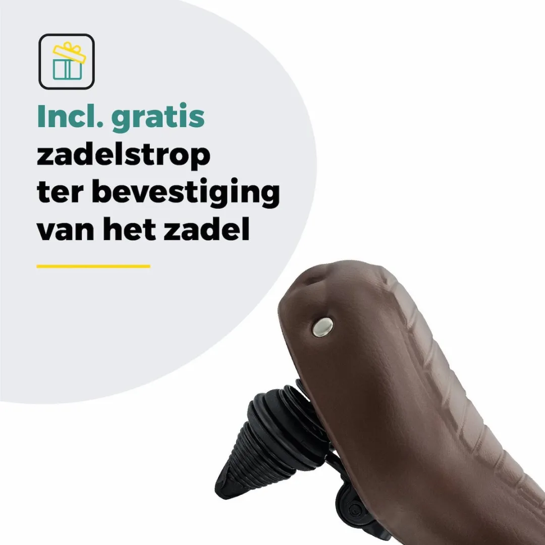 Voltano Drifter Wave 2.0 Fietszadel - Bruin - Met Zadelstrop