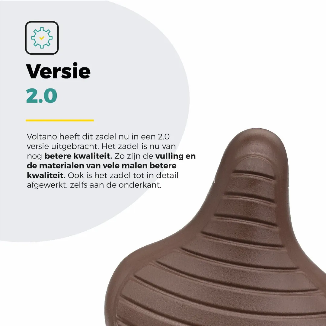 Voltano Drifter Wave 2.0 Fietszadel - Bruin - Met Zadelstrop
